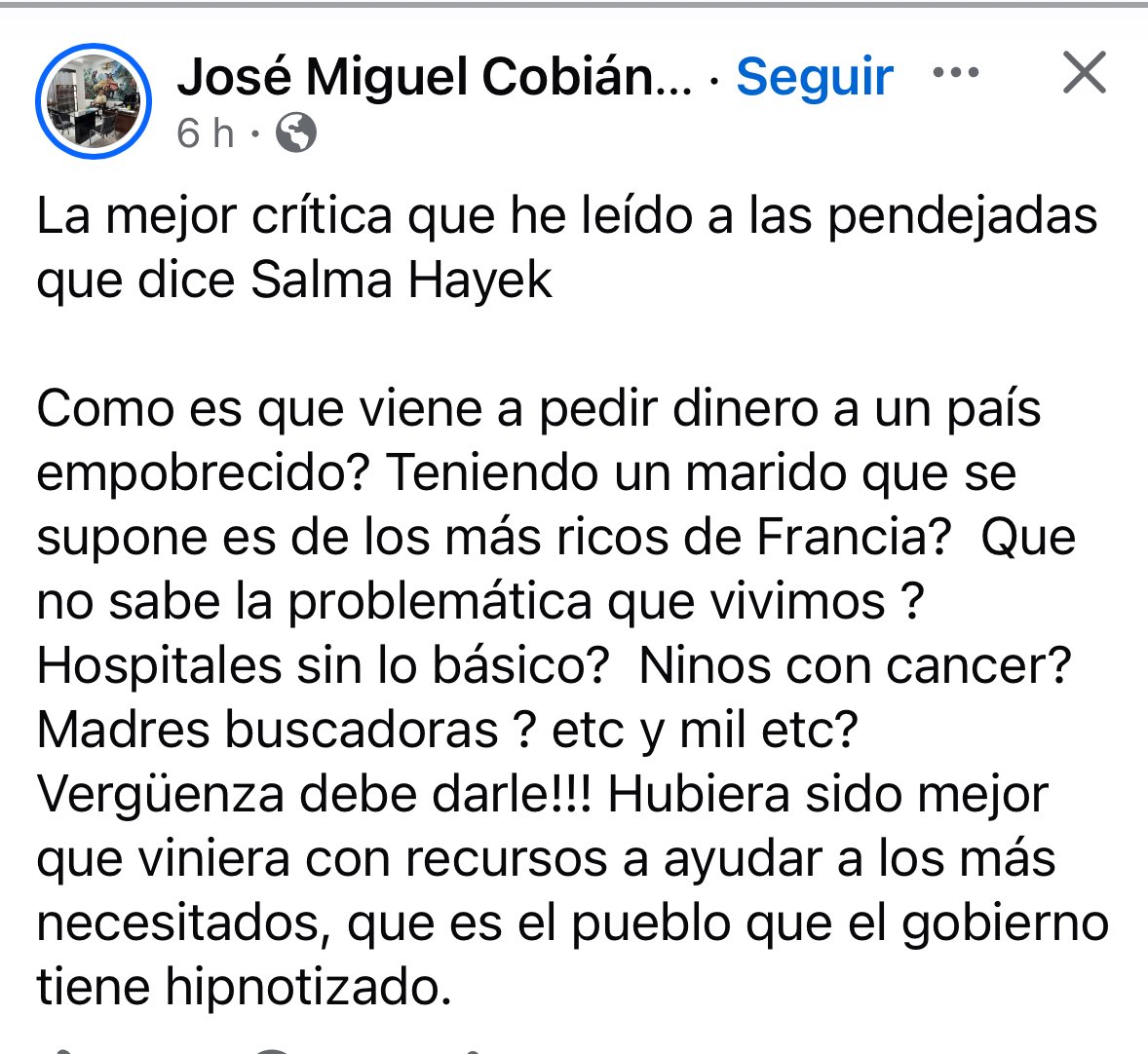 Coincido, la mejor crítica a Chaira Hayek que he leído…