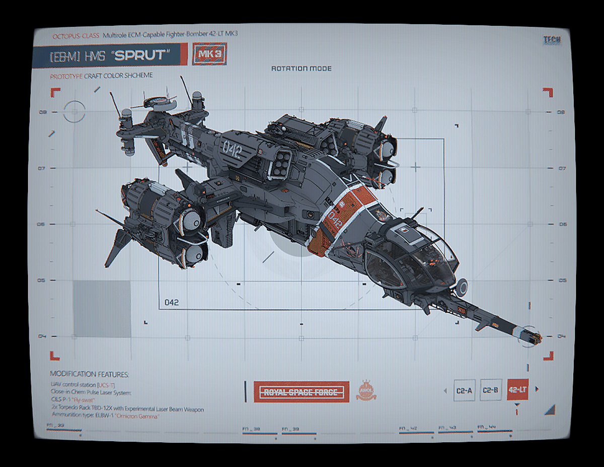 KARTECH_042's tweet photo. A squadron of Octopus‑class bombers carrying laser torpedoes. https://t.co/xAyKcevEz6
