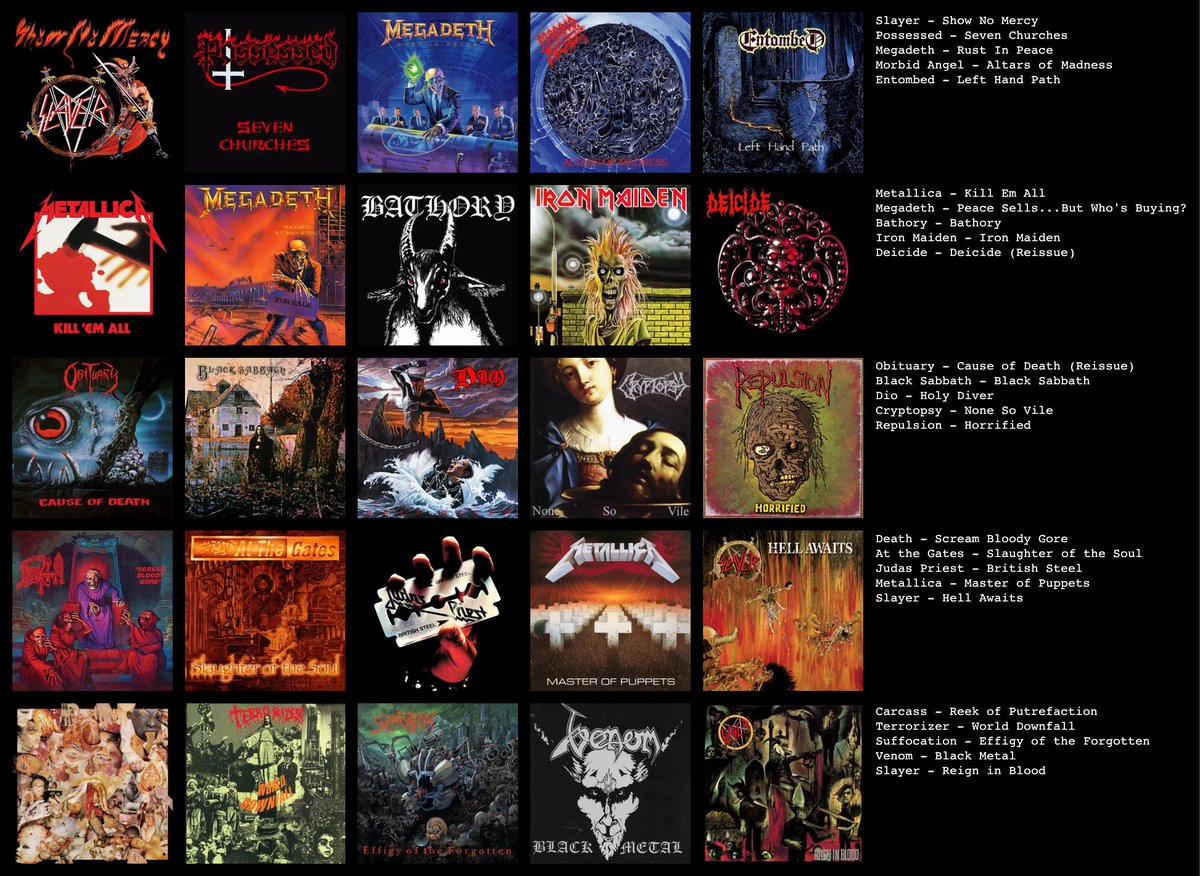 I’m losing fucking brain cells from this god damn idiot.
Here’s actual albums that’s changed metal music and influenced a generation of metal bands.