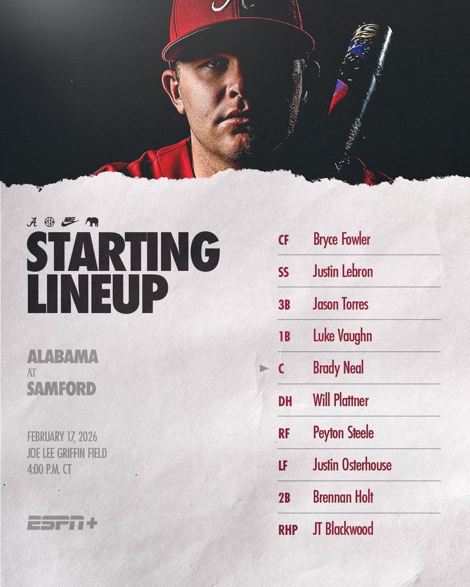 The first midweek matchup of the spring. 

#RollTide