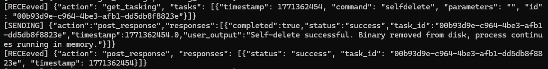 Just implemented self-deletion in my Mythic agent while the process keeps running smoothly.
Big thanks to <a href="/MalDevAcademy/">MalDev Academy</a> for the inspiration 🔥

github.com/PatchRequest/K…
