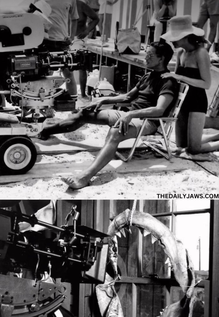 Behind the scenes of 2 of the most iconic shots in #JAWS. Which is your favorite shot in #cinema?