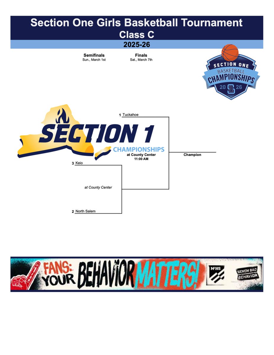 SecOneAthletics's tweet photo. 🏆🏀 The 2026 Section One Girls Basketball Tournament brackets were finalized today. Attached are the Class B and C matchups. (See previous tweet for Class AAA, AA and A brackets.)

Good luck to all of this year's contenders in their pursuit of a gold ball!

(2 of 2) https://t.co/ULgtYOtlJQ