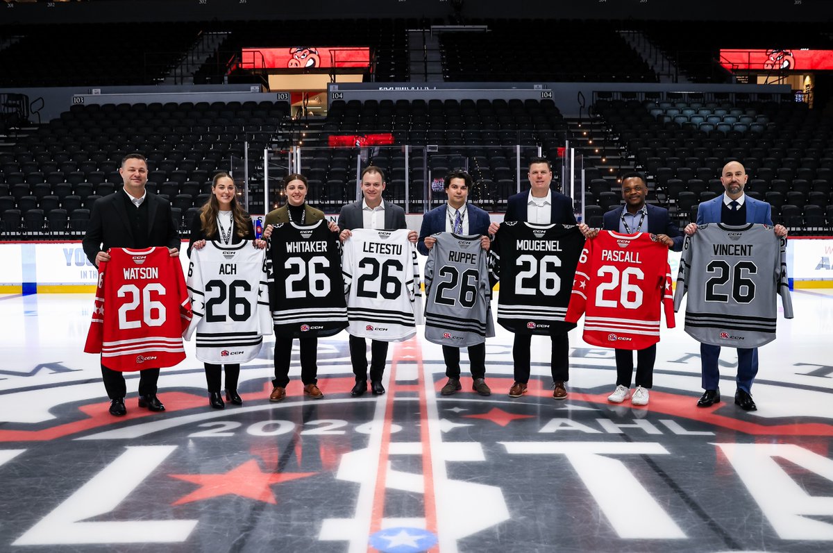 TheAHL's tweet photo. ⭐ The Bench Bosses of the 2026 AHL All-Star Classic ⭐

We could not have been more thrilled to welcome Emily Ach, Chris Pascall, Dennis Ruppe and Karli Whitaker from the @NHLCoachesAssoc last week as part of our #AHLALLStar Mentorship Program⭐️🫡 https://t.co/UfPExgNyoJ