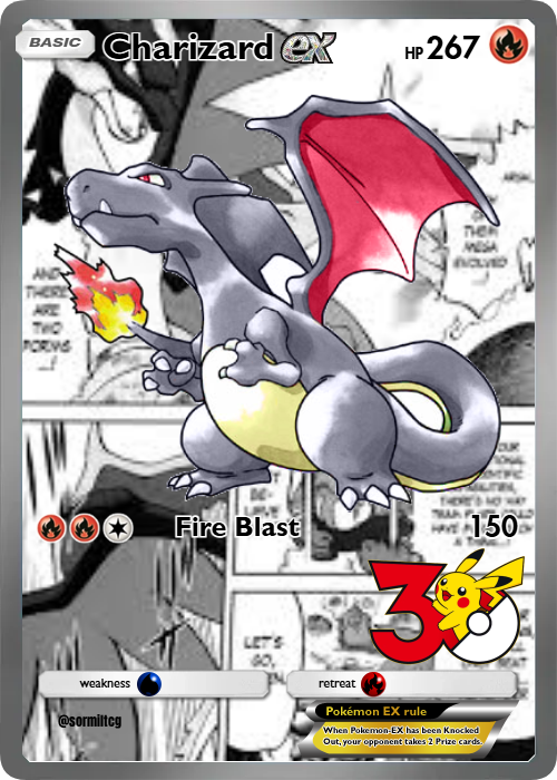 BREAKING With the rising popularity of manga rarity cards in games such as One Piece TCG pokemon has announced a manga rare Charizard EX card for its 30th anniversary Do you BREAKING With the rising popularity of manga rarity cards in games such as One Piece TCG pokemon has announced a manga rare Charizard EX card for its 30th anniversary Do you