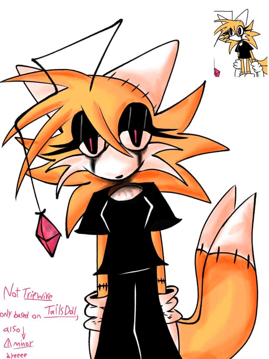 another quick doodle of the tails doll oc okay
