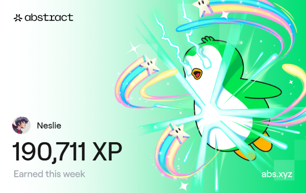 Neslie_eth's tweet photo. 🚨 ALMOST 200K XP ON @AbstractChain  NEW ATH 🚀🔥From pure grind. No crazy spending

Just hustle.Grinding heavy on:
⚔️ @Khugaverse
🛡️ @onchainheroes (MOG)
🏴‍☠️ @PirateNation
🌋 @TollanUniverse
✨ @spellborne
🎯 @MoodyMightsMain 

Don’t wanna spend money? Then GRIND @Khugaverse Low capital, high XP, pure hustle. Nothing else to say  real farmers know