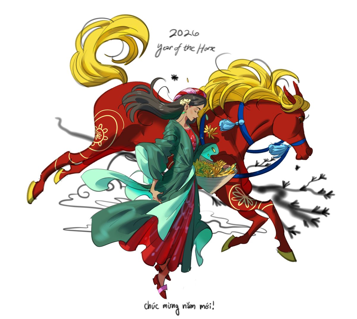 「happy tết!」|cath 👁👄👁 @ sakuracon aaのイラスト