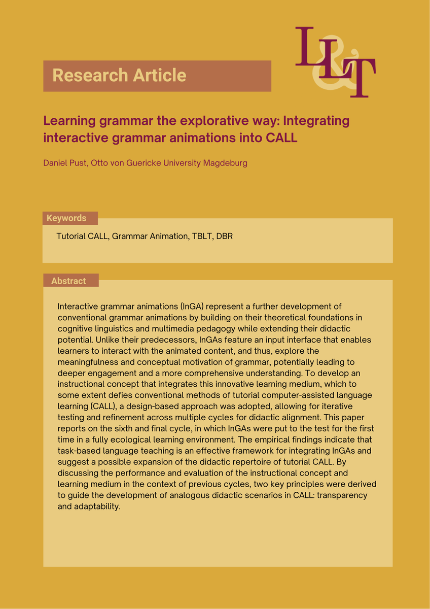 Language Learning & Technology tweet media