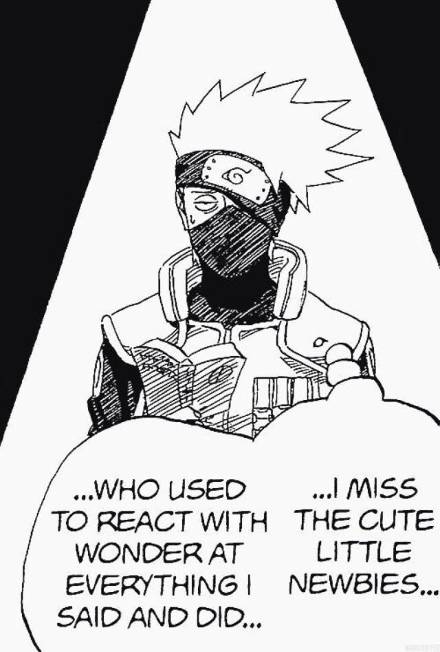 Kakashi as a dad realizing his kids aren’t little anymore