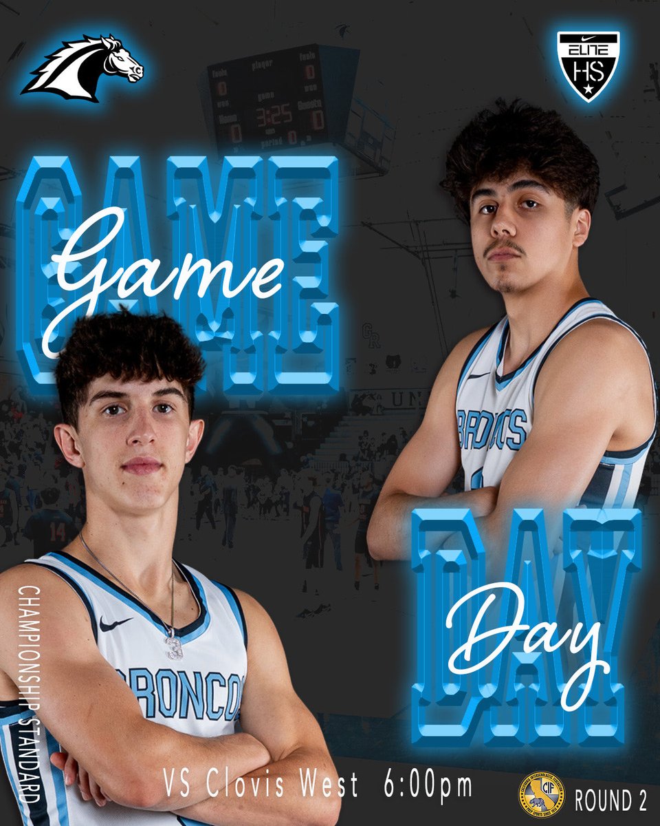 cnbroncosbball's tweet photo. GAMEDAY! Playoffs! #3 Clovis North vs #6 Clovis West at the Clovis North Stable Center. Come on out and support your Broncos Basketball Team! 6pm Tip-Off!
@Pdouble_33 @paulmeadors https://t.co/CjO64X5b8b