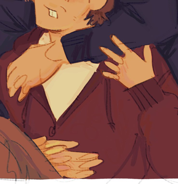 hucklerabbot's tweet image. me and drawing dennis in his red hoodie against the world