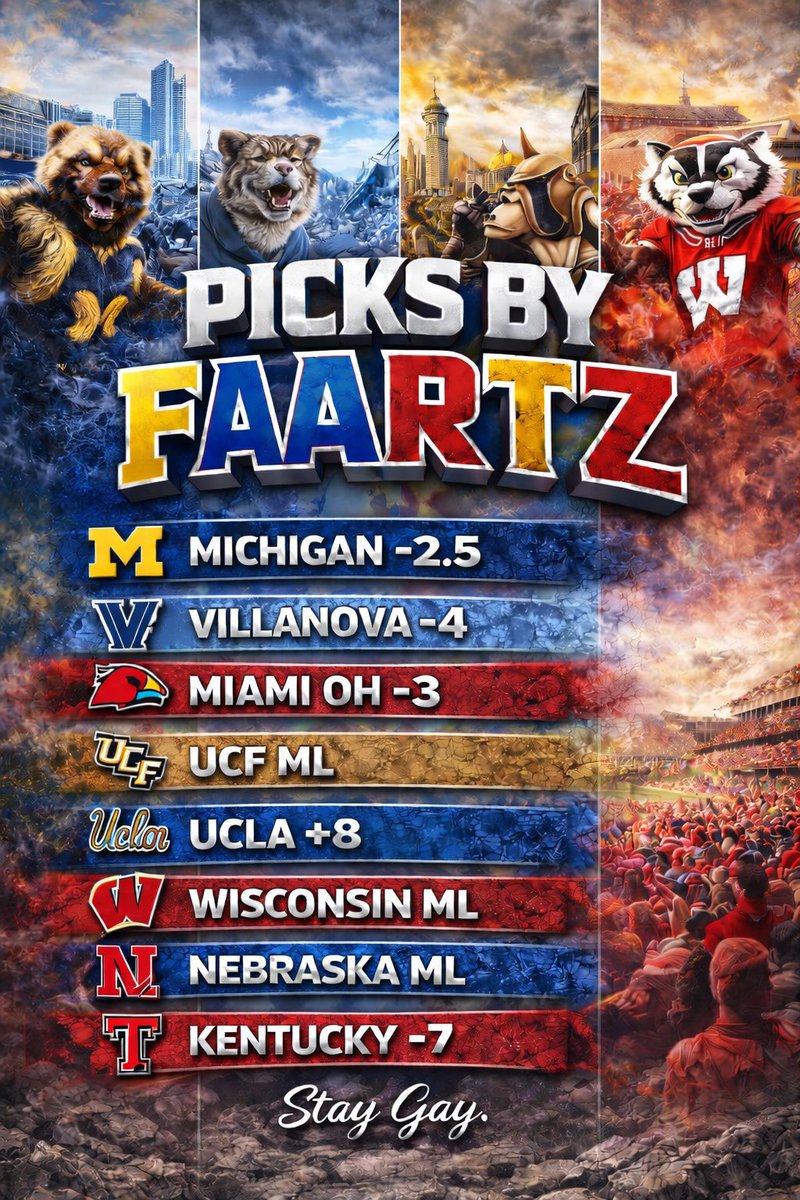 johnnyfaartz's tweet photo. Tuesday sweep for Tyler Paul Blaha’s address. Graphics team forgot to add Texas Tech -7. https://t.co/m9LeEwWZTF