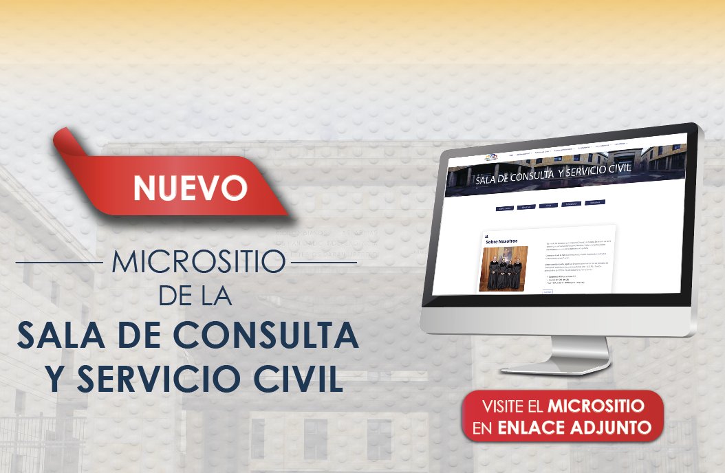 consejodeestado's tweet image. Nuevo #Micrositio de la Sala de Consulta y Servicio Civil!

➡️Consulte el micrositio AQUÍ: acortar.link/7vrflM