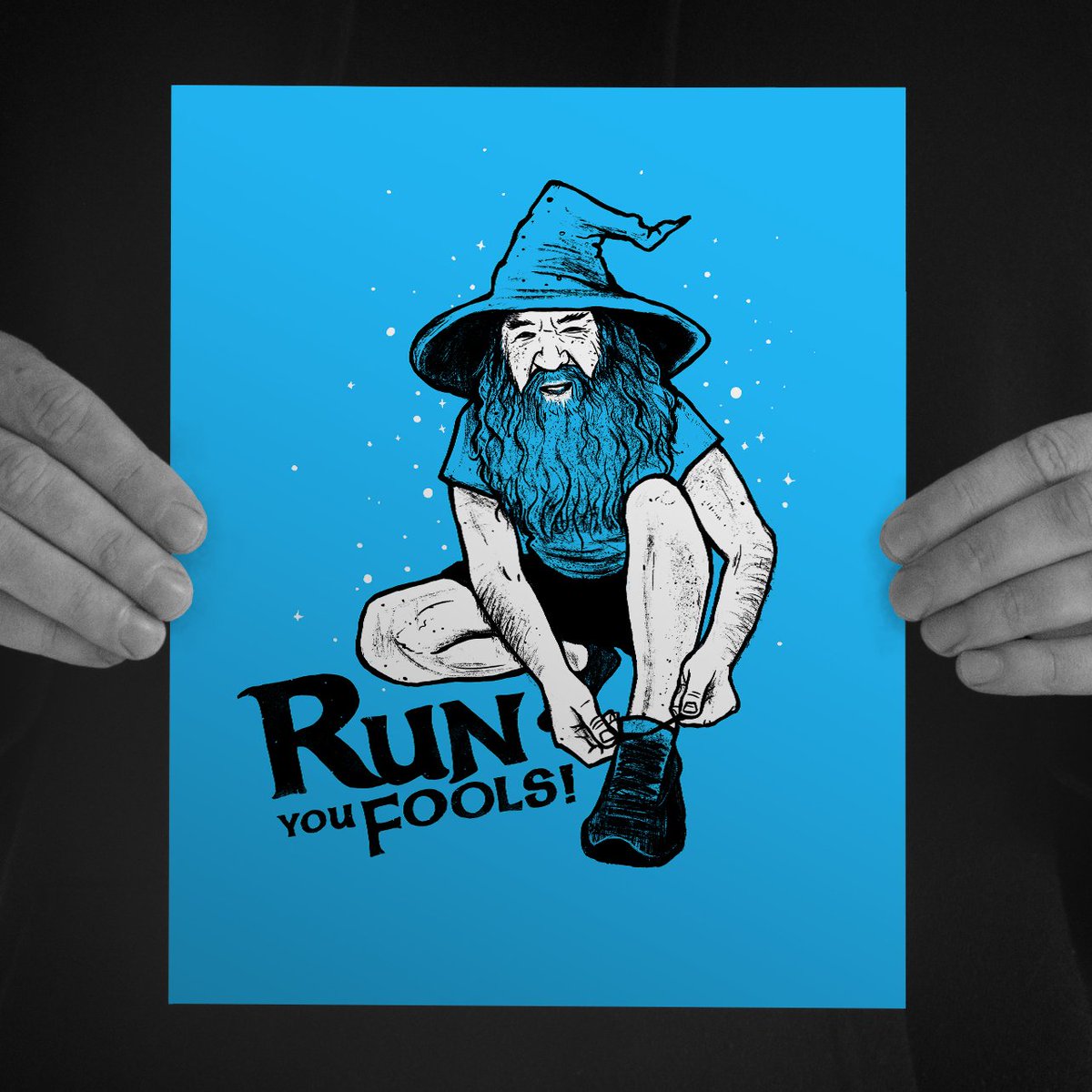 JohnScarratt's tweet photo. Strap on your running shoes, its time to escape the balrog!

New print available from my shop here: https://t.co/4nliPmYX4h

#running #runner #gandalf #lotr #lordoftherings #wizard https://t.co/pstKPt51Vt