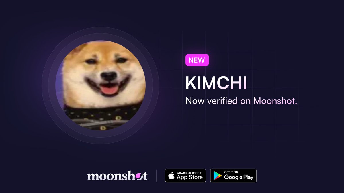 moonshot's tweet image. Kimchi ($KIMCHI) is now verified on Moonshot.