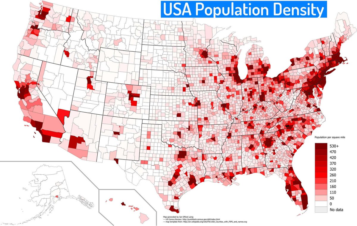 RobRod922's tweet photo. @Theriotcc @TeamTalaricoHQ @jamestalarico Why do conservatives think that image is a dunk? Oh yeah, because they're all morons. Take a look at where most people in the US actually live. https://t.co/XSOeQwOFqF