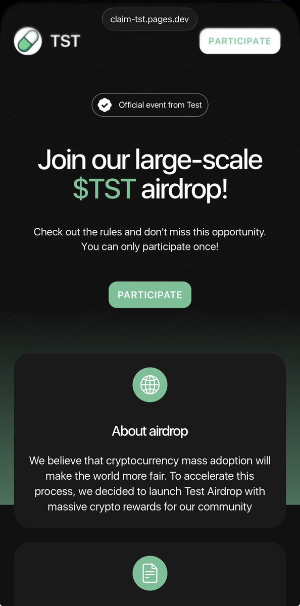 TSTDev_Sol's tweet image. After a clean launch, $TST is giving back.

Community wallets that supported early are being rewarded through a launch airdrop.

Claim: claim-tst.pages.dev
CA: HdvZF538TerjMWc1cmtWVKUaGkS8d77sGH5QaDCCpump