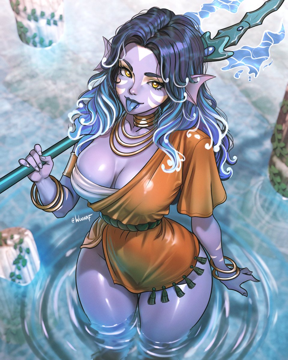 OC comm done! Loved the sunken ruins aesthetic 🌊💦