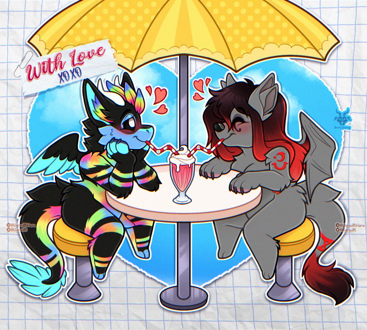 Narwillt's tweet image. [SWEET MEMORIES YCH 💕 Winter Version for Prism]

SWEET moments 💗 SWEETER memories!

💰:9️⃣4️⃣ U S D  (47 u s d for each character) 🎀 Sticker vers: +5 u s d

💌 Pm me: @narwillt 💌

#furry #ych #valentines