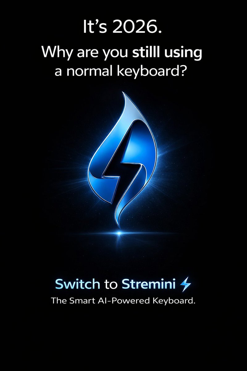 Streminiai's tweet image. Feature 2 Unlocked 🔓
AI Keyboard by Stremini AI ⌨️🤖
Smarter typing. Faster replies. Zero stress.
The future of messaging starts now. 🚀
Comment “KEYBOARD” if you want early access 

#ai #artificialintelligence #smartprotection #streminiai #digitalbodyguard