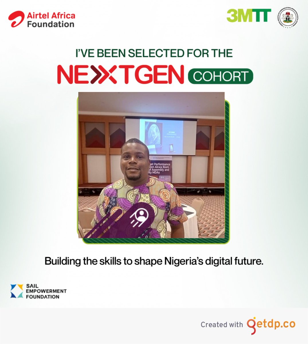 dav22y's tweet photo. I’m excited to share that I’ve been selected as a fellow for the
NEXTGEN Cohort. Looking forward to learning, building, and growing with
this amazing community.#My3MTT #3MTTWeeklyReflection #NextGen #Wedigraf @3MTTNigeria@AirtelAfricaFoundation @IHSTowers @NITDANigeria @wedigraf https://t.co/KqRrSzxee3