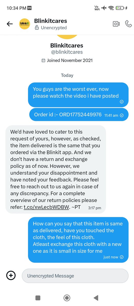 Rafi481297751's tweet photo. @blinkitcares While sitting in air conditioned offices, you guys know the cloth was good and the item is accurate as mentioned.
I just want to ask, have you touched this cloth and felt this. this size is too small for me, atleast I am eligible for the replacement, @blinkitcares @letsblinkit https://t.co/9sLCzETKjl
