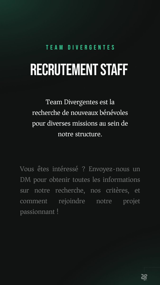 RECRUTEMENT STAFF 📣

Ça te tente ? Envoie nous un petit message ! 📩