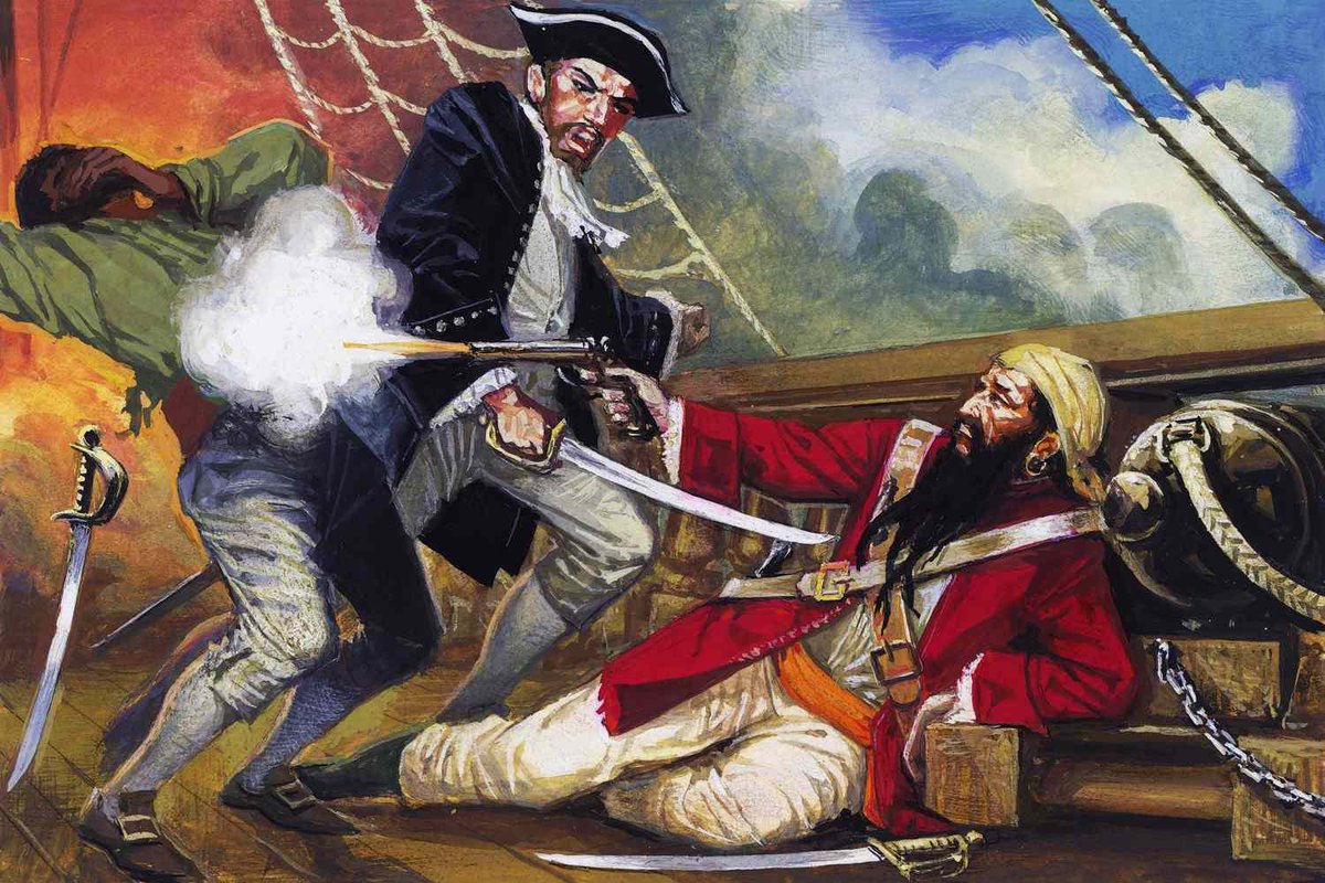 xadrani's tweet photo. employment never interested me when you consider:

Edward Teach (Blackbeard)

in his final battle, was outnumbered 3:1.

on board a ship where everyone wanted him dead,

he took FIVE shots,

and TWENTY slashes - many to the neck,

before he went down.

he lived a life of fighting and adventure

then embraced a glorious, heroic death.

imagine it -

sailing around beautiful waters w ur boys

singing sea shanties along the way

plundering merchant vessels for gold and treasure

docking at some random caribbean port

getting pissed up and fist fighting with the locals

sailing somewhere else in the morning

blasting other ships with MFKIN CANNON BALLS.

repeat process until you become a multibillionaire,

with 400 concubines,

and a fleet of ships the size of a country's navy.

all from looting rich noblemen of their wealth.

the OG entrepreneurs.

take what you can and give nothing back.

never cared about laws or "taxes" (fake and ghey)

retired/died after a lifetime of breath-taking stories and unimaginable riches.

no fluorescent lights.

no fat LGBTQ+ HR lady.

no $80k/year office job.

be a pirate.