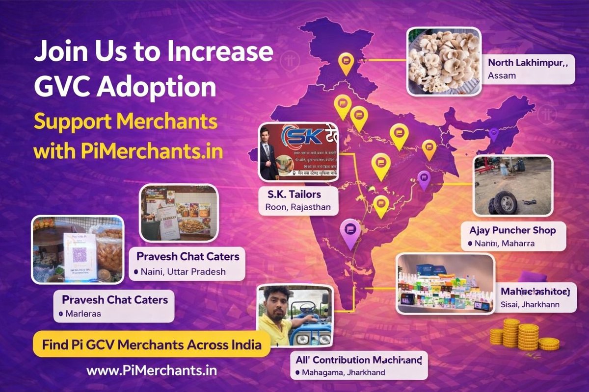 indpimerchants's tweet photo. India is growing with real Pi GCV adoption! Explore verified merchants accepting Pi across multiple states through https://t.co/COqEOYiUhm. Support local businesses, use your Pi, and help build a circular economy together. Join the movement today!
#pinetwork #pimerchants #web3 https://t.co/sUwR5txFm8