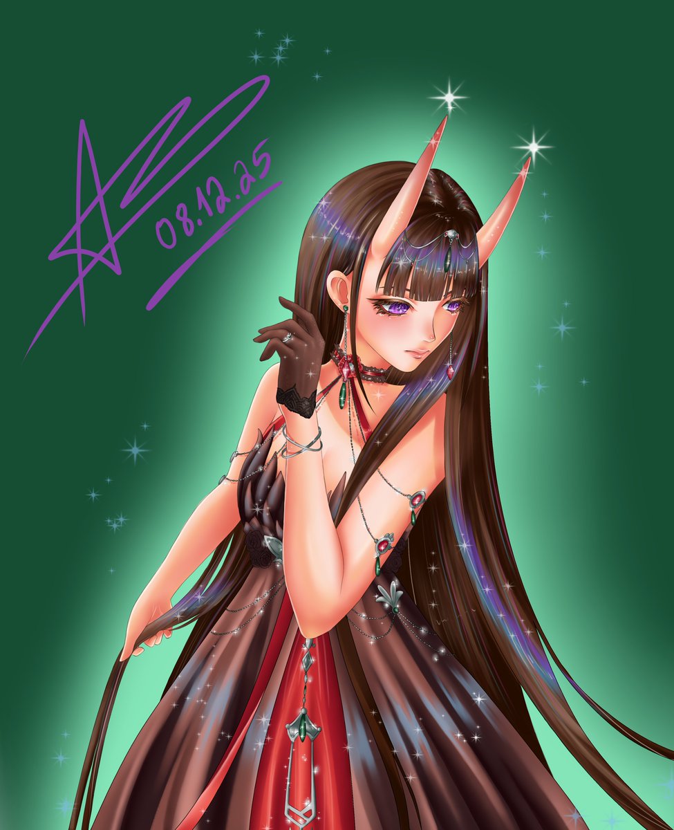 abserodon's tweet photo. Noshiro - Azur Lane

#noshiro #azurlane #abserodon #digitalart #krita #horns #brownhair #dress #ornaments #crystals #purpleeyes https://t.co/bmiPQXIwjd