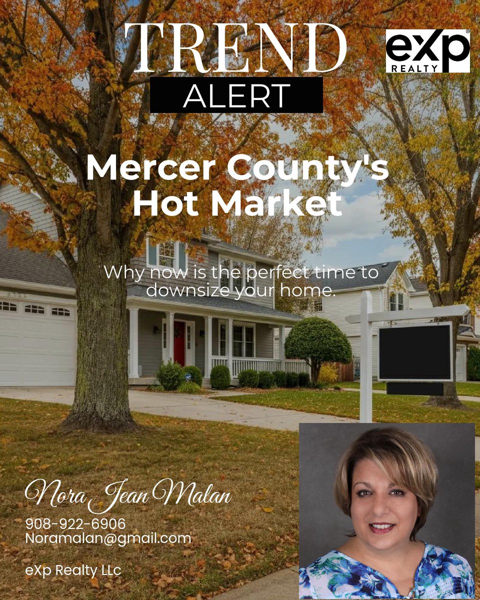 nmalan's tweet photo. Thinking of downsizing in Mercer County? 🏡With median listings around $450K and homes pending in just 19 days, it's a hot seller’s market for the $300K-$500K range! Now's a great time for first-timers &amp; boomers to snag that cute new home. #RealEstateNJ https://t.co/wfmRGyKCVW