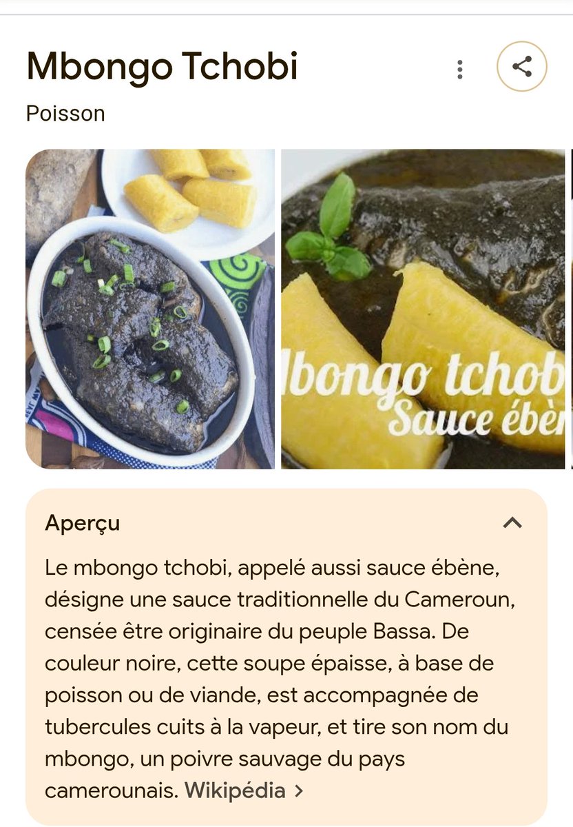 jtchoufang's tweet photo. L'ignorance est un fléau...
Le plat présenté pour le Cameroun est désigné #MbongoTchobi dans la langue d'origine où il a été élaboré (#Basaa). Oui, il s'agit bien d'un plat gastronomique qui résulte d'une pleine maîtrise culinaire séculaire. Le nom du plat est aussi celui de l'écorce utilisée, le #Mbongo. On l'appelle aussi sauce ébène pour sa couleur caractéristique.
Je vous dépose ici le lien vers un article publié par @lemondefr il y a 26 ans..
https://t.co/c6JR0ZA3TQ