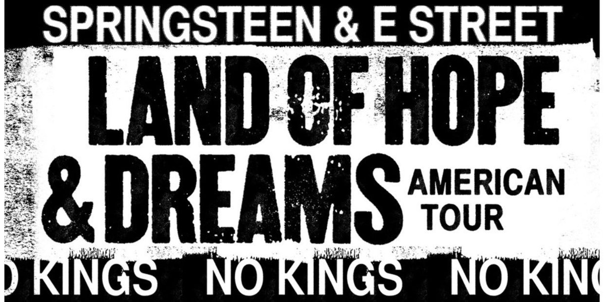 SpringNuts_'s tweet image. ITS COMING! @springsteen AND THE LEGENDARY #Estreetband BAND WILL EMBARK ON A 3 MONTH TOUR CALLED THE LAND OF HOPE AND DREAMS AMERICAN TOUR NO KINGS.