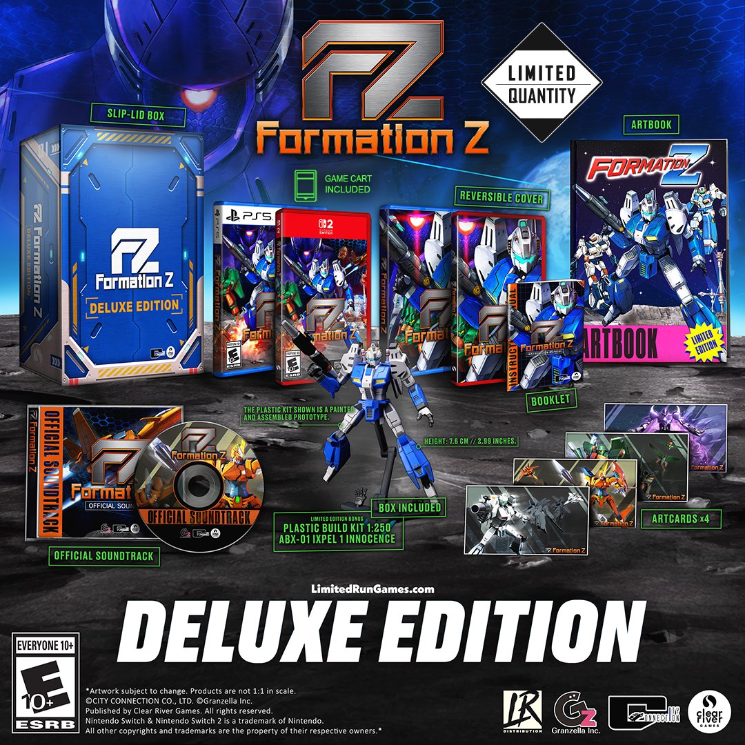 LimitedRunGames's tweet image. Transform the battlefield in FZ: Formation Z. 

Smooth side-scrolling action meets high-speed aerial combat!

Standard and Deluxe Editions available to pre-order now for Switch 2 and PS5 until Mar 22!

bit.ly/4bYDiUC

#FormationZ #Shmup