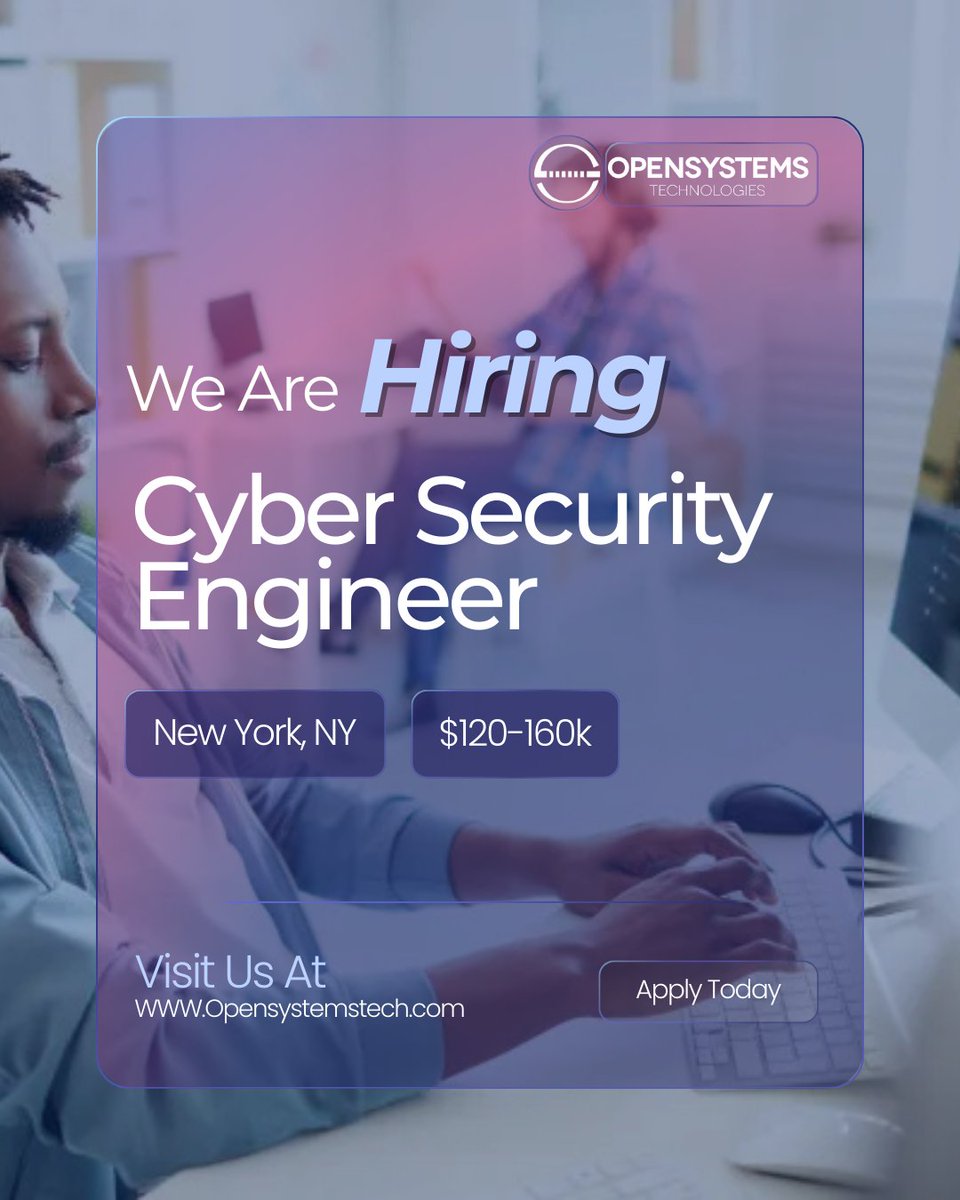 Cyber Security Engineer (Incident Response) 
📍 NYC (Local only)
💰 $120k to $160k
⚙️ 2+ yrs exp managing incidents
⚠️ USC/GC Holder only

Support critical FinTech infrastructure in a high performing team.

📩 Apply: f.mtr.cool/nndrbbaqkh
#CyberSecurity #FinTech #NYCJobs