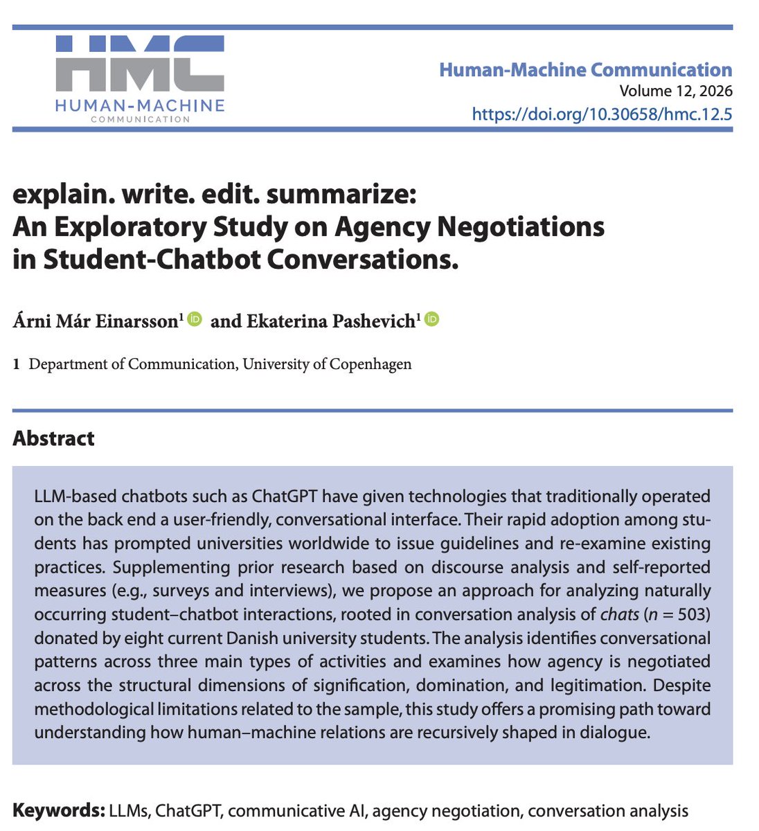 Human-Machine Communication tweet media