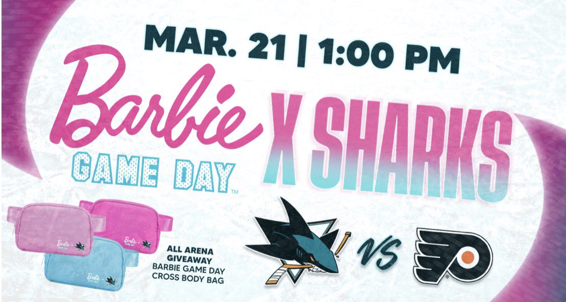 RegendaAgenda's tweet image. Hockeytwt: the influx of women in hockey fandom is annoying

The San Jose Sharks: so we’re having Barbie night with pink Barbie shirts and pink Barbie purses and it’s against Gritty and -