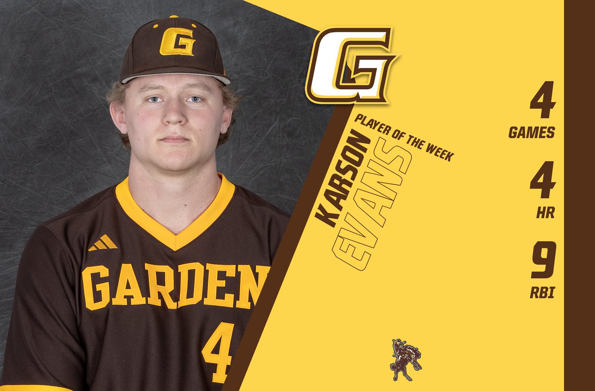 Congratulations to Karson Evans for earning KJCCC Baseball Player of the Week! 
<a href="/GCCCBaseball/">Garden City CC Baseball</a>

Link: kjccc.org/sports/bsb/202…