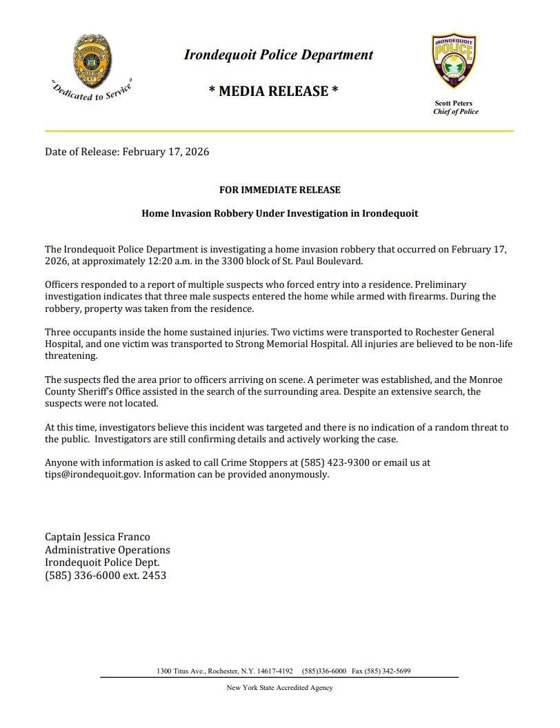 Irondequoit Police tweet media