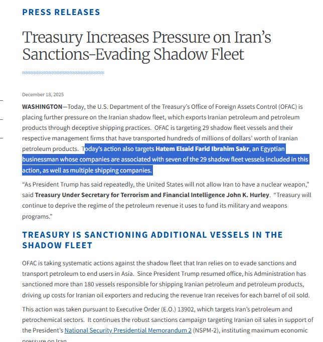 GuledWiliq's tweet photo. 🚨INTEL | Maritime Security & Sanctions Briefing
AIS tracking confirms that SEA ROCK (IMO 9140451)-a vessel sanctioned by U.S. Treasury under E.O. 13902 for transporting Iranian petroleum as part of Tehran’s shadow fleet-called at Mogadishu Anchorage on Feb 7 and remained several days before departure on Feb 11. The vessel is linked to the sanctioned network of Egyptian businessman Hatem Elsaid Farid Ibrahim Sakr and has previously transported Iranian oil products, including via Houthi-controlled ports in Yemen.

If Somali authorities knowingly permitted discharge or servicing of a blocked vessel tied to Iranian petroleum exports, this creates potential secondary sanctions exposure. U.S. policymakers should assess whether Mogadishu Port Authority officials or relevant members of the Hassan Sheikh government facilitated access, clearance, or cargo operations in violation of sanctions enforcement frameworks.
Cc @USTreasury @UnderSecTFI