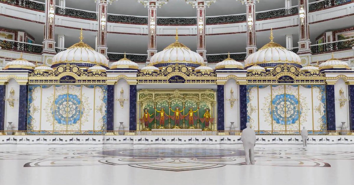 Inside India’s Spiritual Masterpiece

Interiors of ISKCON Mayapur, West Bengal.

🔹 Grand craftsmanship and sacred geometry
🔹 Light filled halls and serene detailing
🔹 A blend of devotion, scale, and elegance

Where spirituality meets architectural brilliance.