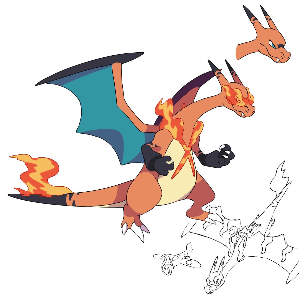 Red_brb's tweet image. Giving Gen 1 a modern look is difficult because you quickly lose the pkmn's "aura" especially when it comes to iconic pkmn like this, but I'm glad with the result, although there's definitely room for improvement 

#Pokemon #pokemonart #fakemon