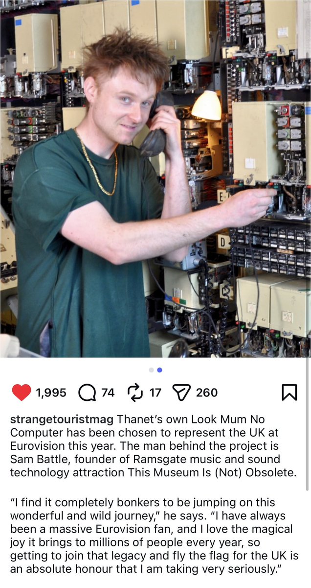 We are obsessed with the news that <a href="/LOOKMUMNOCMPUTR/">LOOK MUM NO COMPUTER</a> is going to represent the UK at Eurovision!!! What next? Matt Westcott to score the new National Anthem? Sarah Angliss for the Super Bowl?