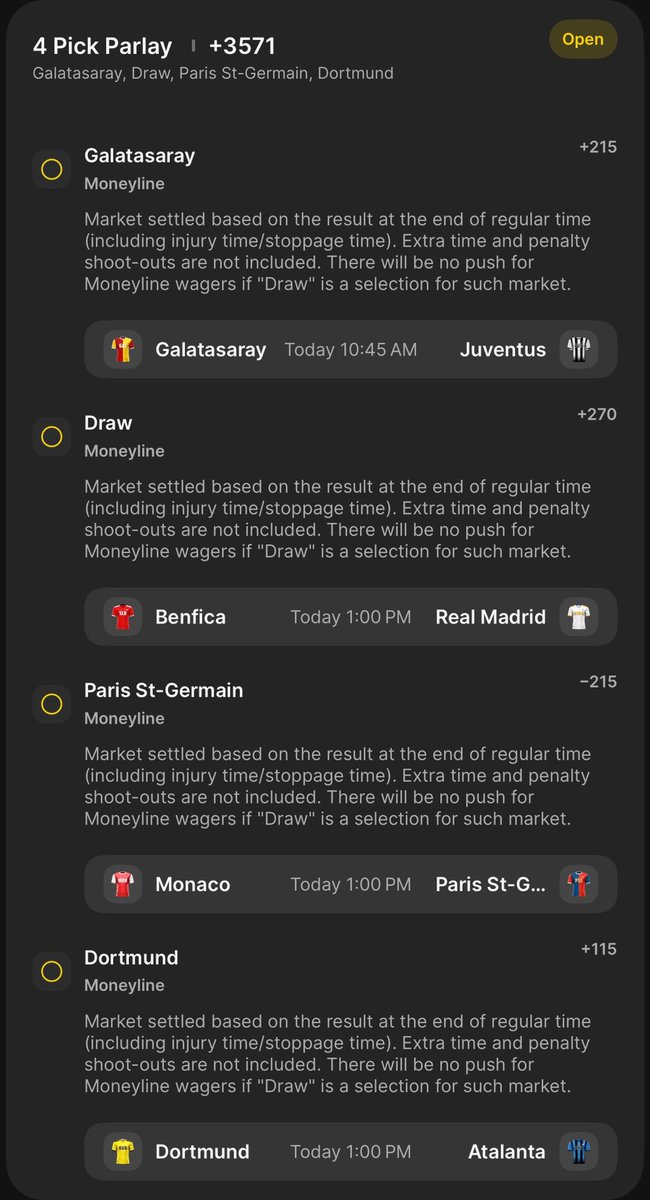 Champions League Soccer Parlay ⚽️