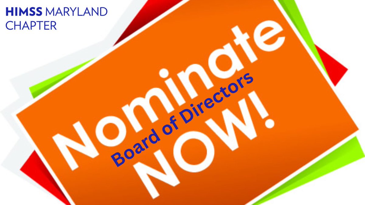 HIMSS Maryland takes a great deal of pride in the quality of support we offer our members. We are looking to add YOU to our Board of Directors. You can learn more about the process here 
maryland.himss.org/annual-board-e… 

#HIMSS #MDHIMSS #BoardofDirectors