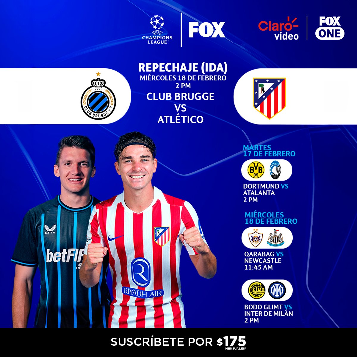 ¡Inician los Playoffs de la Champions League! ⚽️ 🏆  ¡Síguelos con tu suscripción a #FOXOneEnClarovideo! 😎   bit.ly/46JfSz3    

<a href="/somos_FOX/">FOX</a>