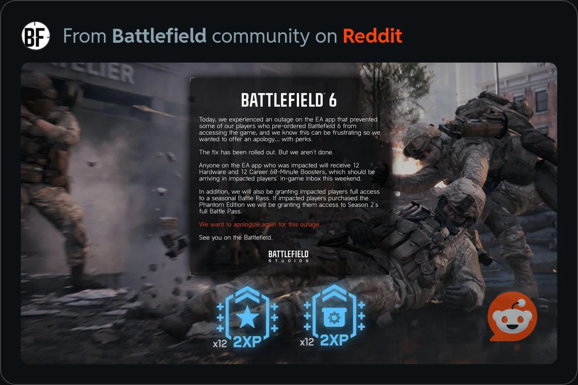 SayHiToRamiro's tweet photo. @BattlefieldComm when are EA app users getting their free battle pass https://t.co/gtOZhfruCg