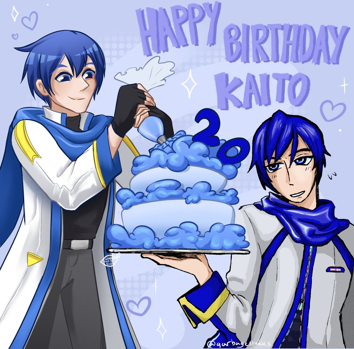 Happy birthday kaito! A collab piece I did with <a href="/garbagesteaks/">🌱 Milo</a> to celebrate his birthday :3 
#kaito #vocaloid