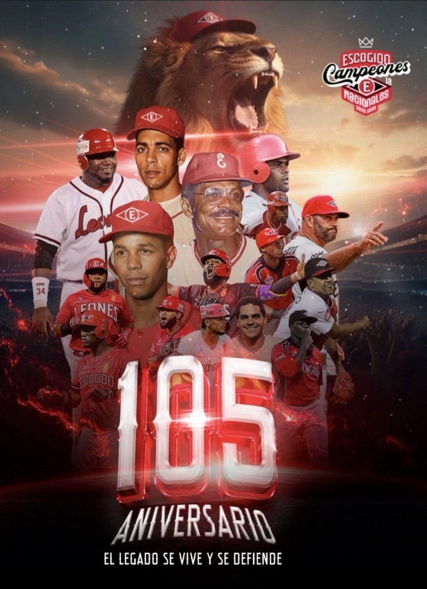 GregorioPiment3's tweet photo. Felicitar al @EscogidoBBClub y toda su fanaticada en el 105 aniversario de nuestros Leones, los Bicampeones que les quede claro 🦁🦁🔥🔥 https://t.co/Mm7hjFk0Ni